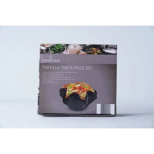 Wholesale professional Mexican tortilla tins 6 pieces set black small carbon steel non stick coating cute cake cup molds tin