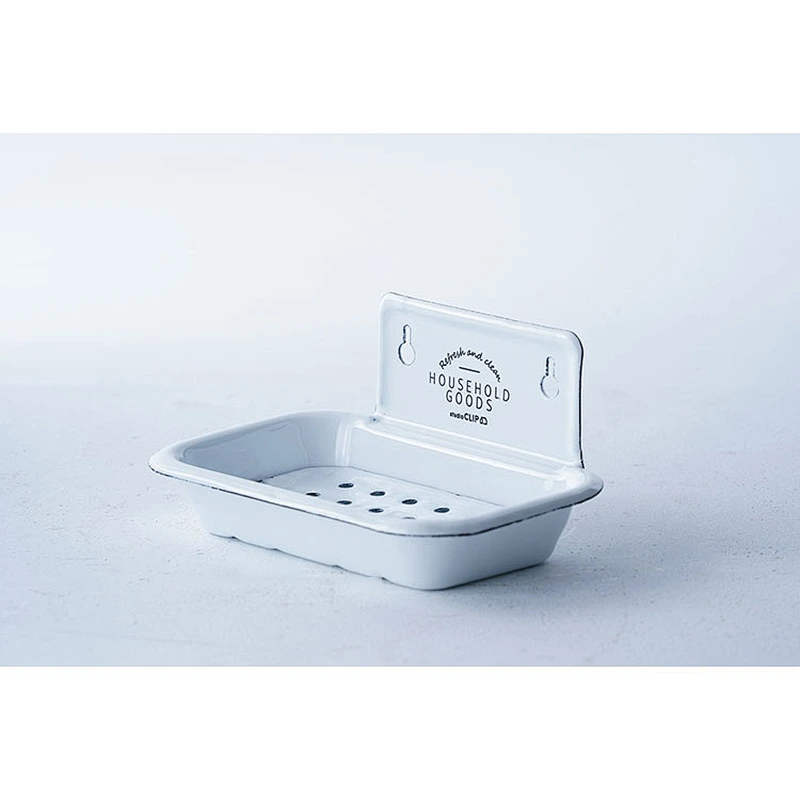 Wholesale OEM ODM good quality corrosion resistant white carbon steel enamel soap holder soap box soap dish