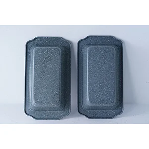 Hot sale good quality professional grey rectangular carbon steel bakeware non stick coating oven baking trays