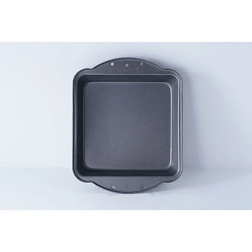 Wholesale grey rectangular carbon steel coating small baking tray rectangle non stick bakeware with two side handles