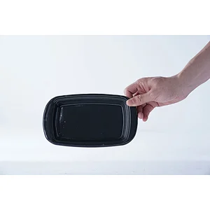 Hot sale accept customized brand durable household small black rectangular carbon steel enamel serving plate dishes