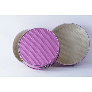 OEM ODM fashionable purple round multiple sizes carbon steel non stick coating ice cream chocolate fondant cake mold sets