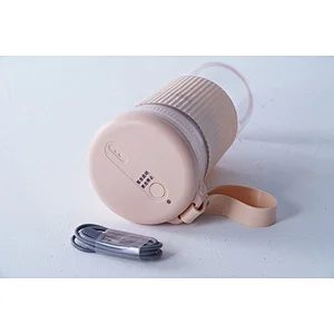 Hot sale USB rechargeable travel school office waterproof fashionable mini pink plastic portable blender juicer cup for girls