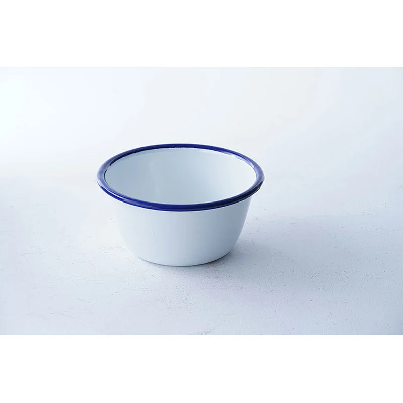 High quality cheap price OEM ODM classic design white carbon steel enamel soup rice salad bowls wholesale