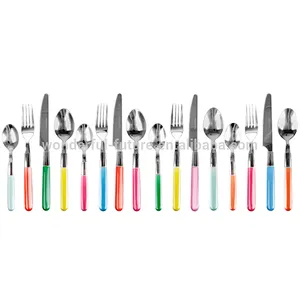 Premium Cutlery Set,24pcs cutlery set,Stainless steel cutlery set,Two-color handle knife and fork spoon