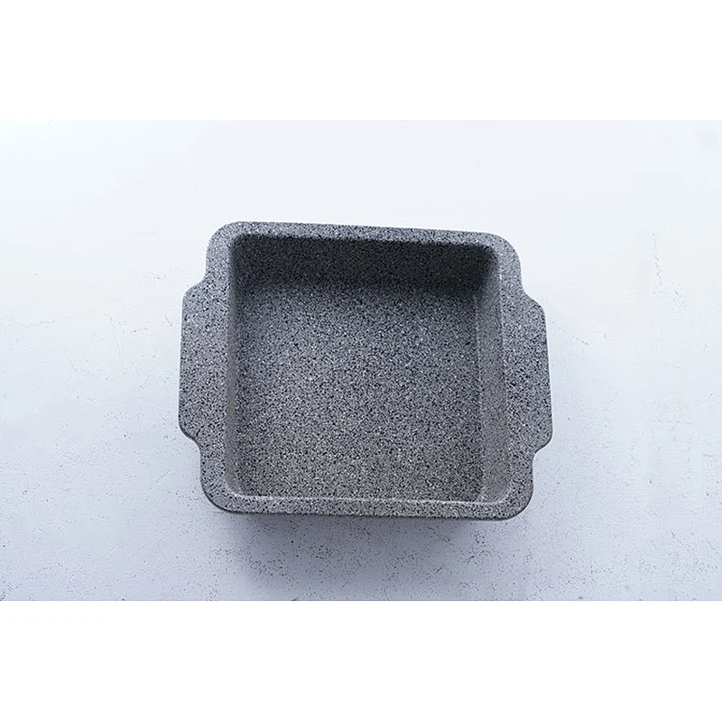 Hot sale household commercial grey carbon steel non stick coating oven tray bakeware cake pie baking trays with two side handles