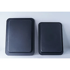Multiple sizes available black rectangular classic pattern carbon steel bake cake tray baking pan non stick bakeware set