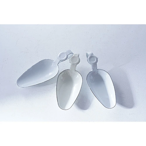 Wholesale professional tableware supplier OEM small white carbon steel enamel spoon tea water soup scoop