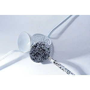 Wholesale OEM good quality dinnerware custom design carbon steel enamel filter spoon soup spoon set with long handle