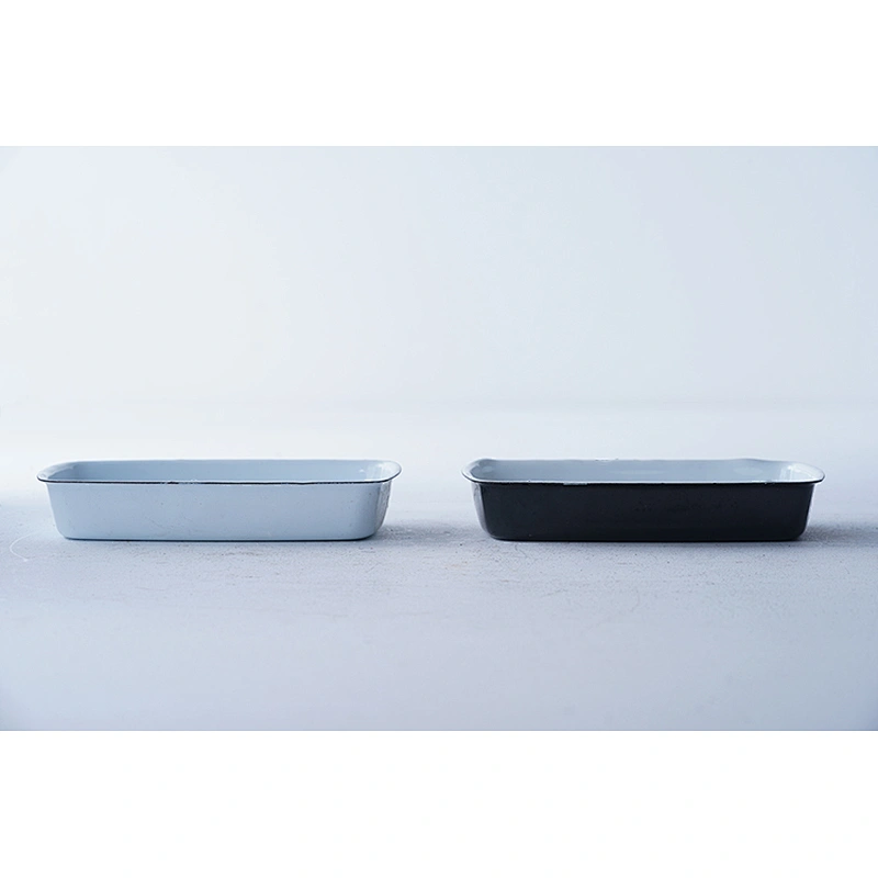 Hot sale concise classic rectangular white black bathroom carbon steel enamel soap holder soap box soap dish
