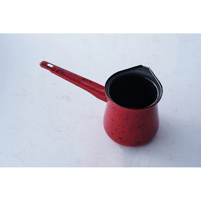 Wholesale red mini carbon steel enamel tea kettle insulated teapot with long handle for gift