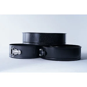 Hot sale black multiple sizes available professional carbon steel round shape cake mold non stick coating bakeware set