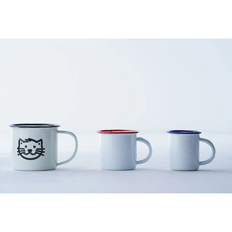 Hot sale OEM ODM cartoon printing body multiple design colorful frame metal carbon steel enamel coffee cup set