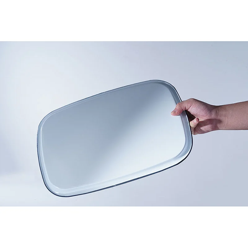 Wholesale cheap price durable big rectangular flat bottom white carbon steel enameled metal serving tray dishes plates