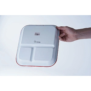 Household restaurant hotel school multifunction carbon steel enamel square kids divided dinner dishes plate white