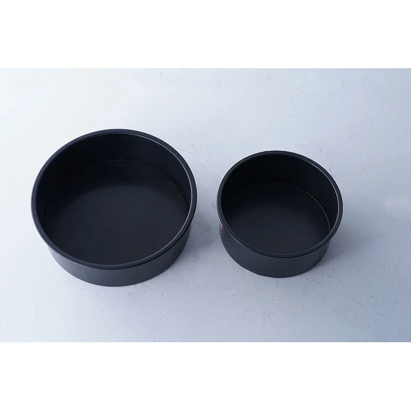 Wholesale professional bakery tools black round multiple sizes available heat resistant cake molds set for baking cakes