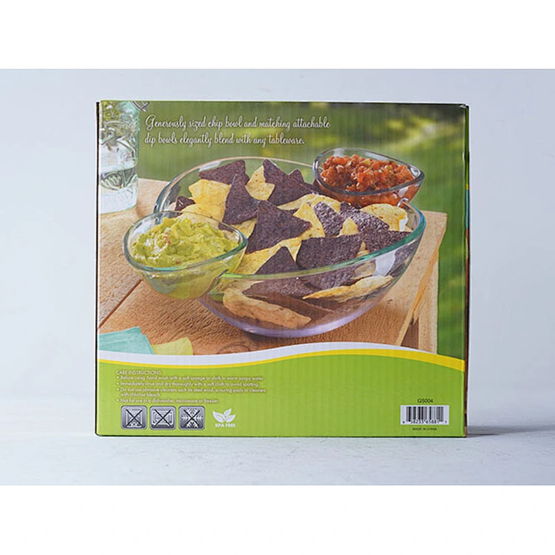 Wholesale multifunction tableware durable transparent salad dipping bowl snack serving bowl set