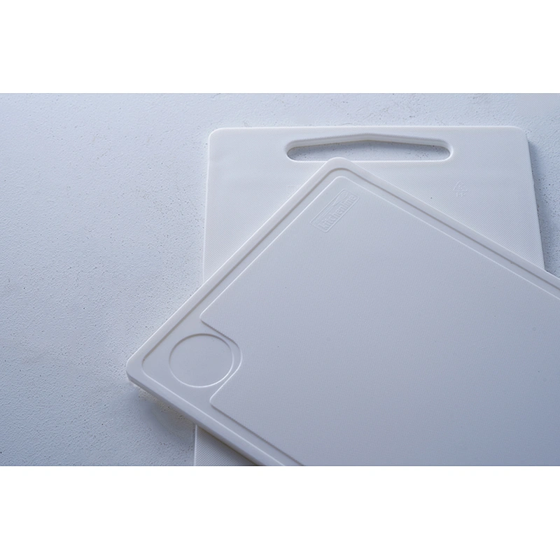 Wholesale high quality multiple classic design pure white rectangle plastic cutting board kitchen chopping board