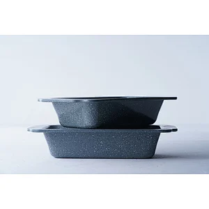 Hot sale good quality professional grey rectangular carbon steel bakeware non stick coating oven baking trays