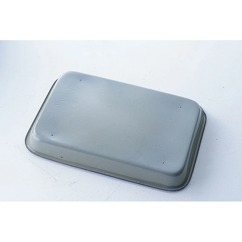 Professional OEM ODM rectangular shallow flat bottom big capacity carbon steel enamel plates serving dishes white