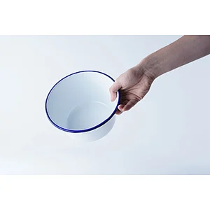 Hot sale household classic multiple sizes white round big capacity multifunction metal carbon steel enamel bowl sets
