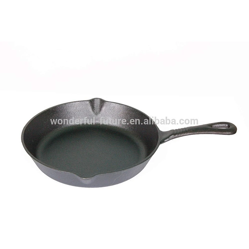 cast iron enamel round frying pan