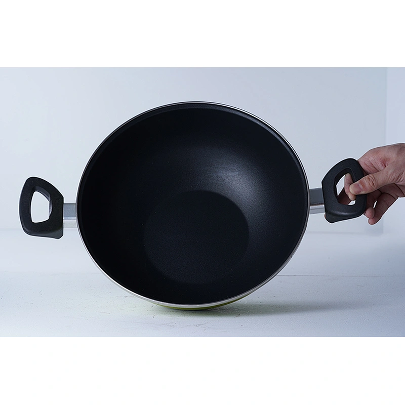 High temperature resistance big capacity green carbon steel enamel iron cooking pots for cooking with two handles