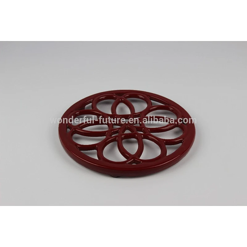 cast iron enamel round frying pan