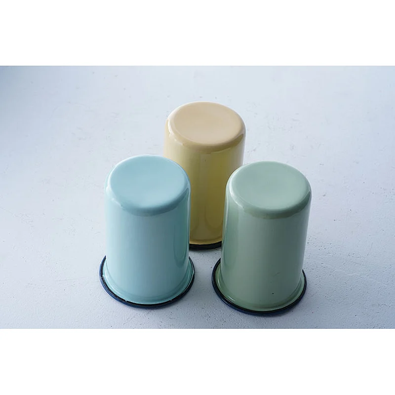 Wholesale good quality colorful carbon steel enamel water milk coffee tea cup custom logo with tea infuser