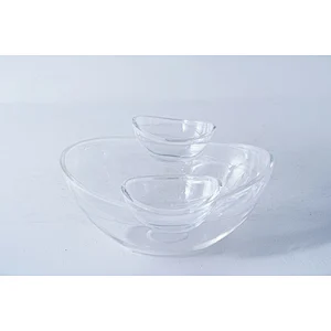 Wholesale multifunction tableware durable transparent salad dipping bowl snack serving bowl set