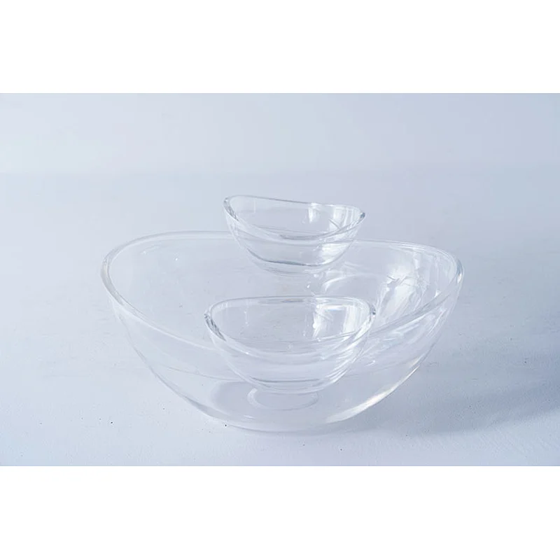 Wholesale multifunction tableware durable transparent salad dipping bowl snack serving bowl set
