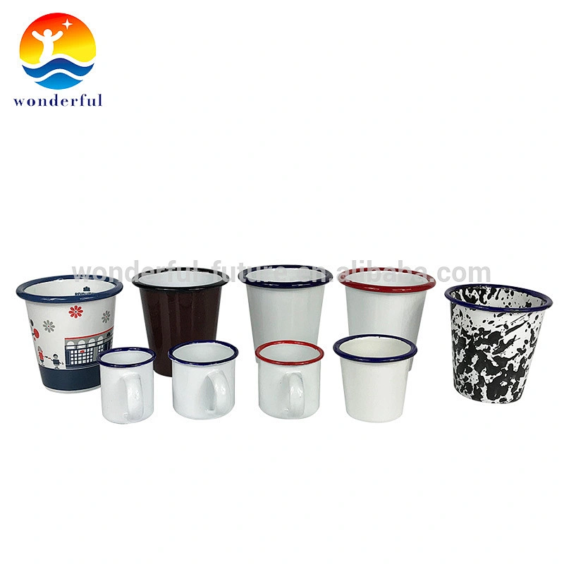 A high quality enamel cup has a variety of sizes and colors