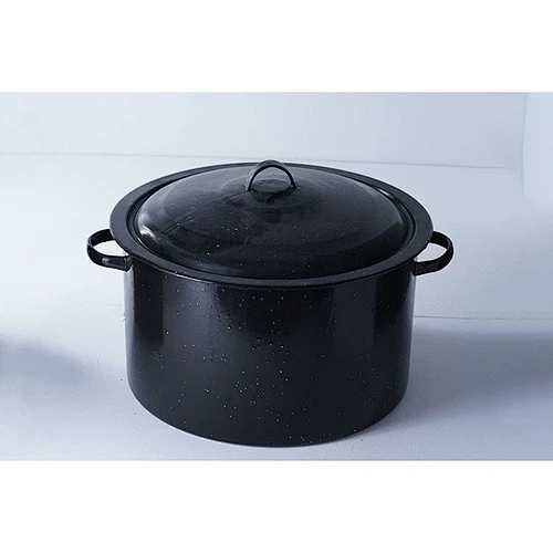 Wholesale amazon hot sale classic big capacity black round carbon steel enamel cookware cooking pot for restaurant