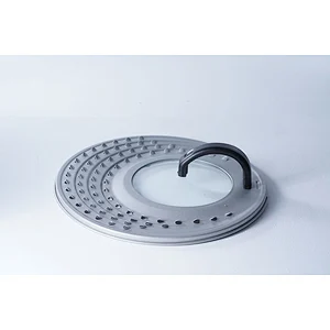 Wholesale accept custom logo professional universal cookware black grey single glass aluminium pot lid for cooking