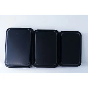 Wholesale black rectangular multiple sizes available carbon steel non stick coating bakeware nonstick pan cake tray baking set