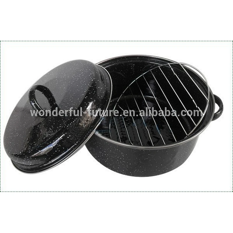 Enamel roast chicken pot ,Enamel roasting Pan , Enamel Oval Roaster , self basting oval roaster,Roast chicken machine,