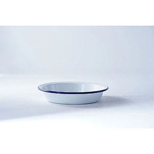 Hot sale quality assurance minimalist white round household carbon steel enamel metal serving plates dishes