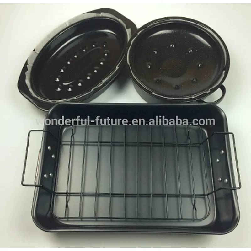 Enamel Coated Steel,roasting Pan ,Enamel Round Roaster , round self basting roaster,Roast chicken machine