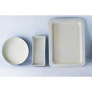 Wholesale beautiful blue multiple shapes carbon steel non stick coating oven tray baking pan bakeware tray set