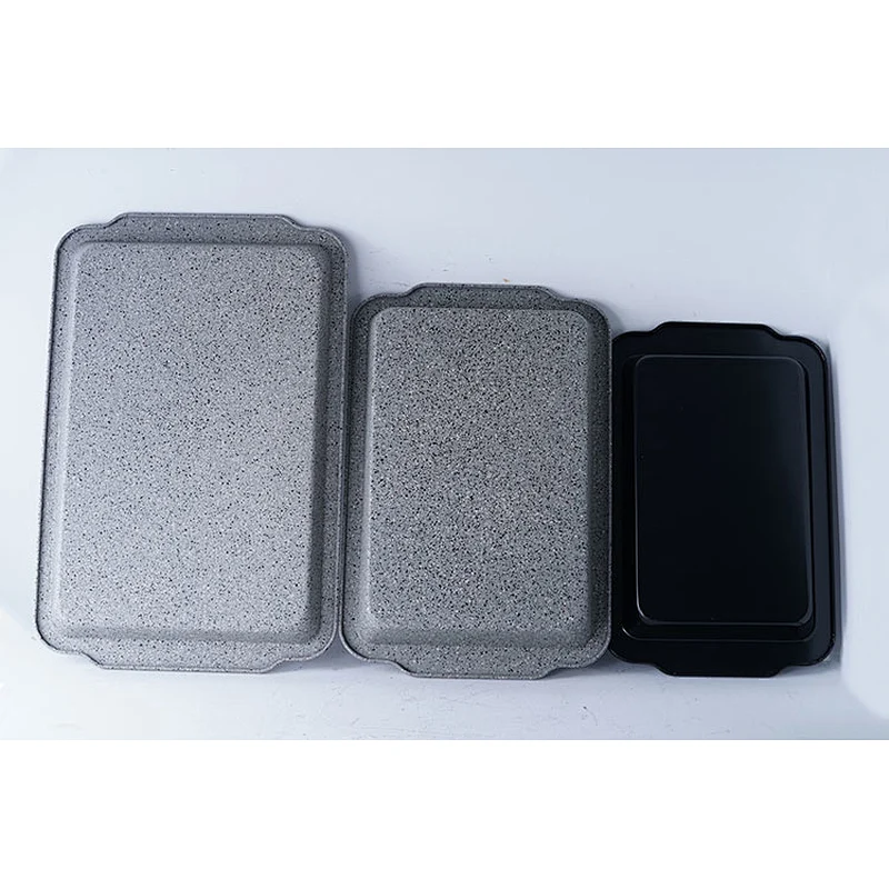 Wholesale household restaurant multiple sizes coloured oven bakeware carbon steel non stick coating baking tray set