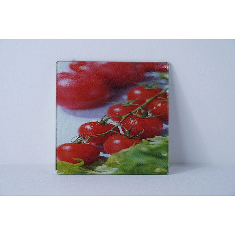 Hot sale OEM kitchen tools rectangular food printed glass cutting board custom kitchen chopping blocks board