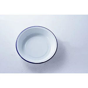 Hot sale quality assurance minimalist white round household carbon steel enamel metal serving plates dishes