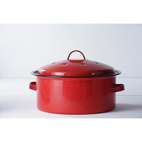 Accept customized design OEM ODM various colors durable enamel carbon steel cookware self basting roaster pot for cooking