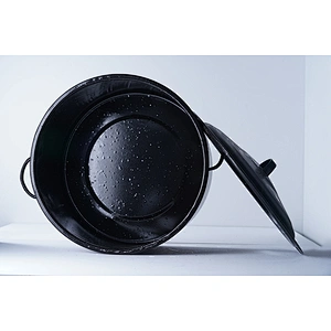 Wholesale amazon hot sale classic big capacity black round carbon steel enamel cookware cooking pot for restaurant