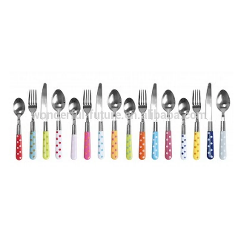 Premium Cutlery Set,24pcs cutlery set,Stainless steel cutlery set,Two-color handle knife and fork spoon