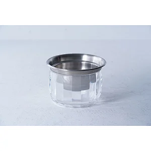 Professional tableware supplier cheap price durable stainless steel plastic small double layer ice chiller dip bowl set