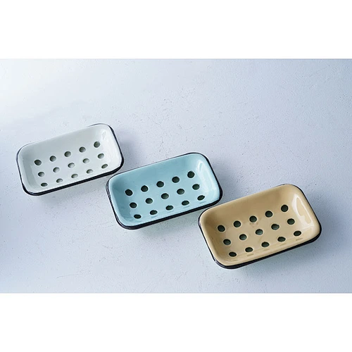 Wholesale accept custom brand good quality colorful carbon steel enamel soap holder soap box soap dish