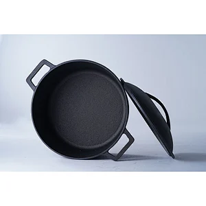 Wholesale cookware custom brand available classic design good quality black round enameled cast iron dutch oven