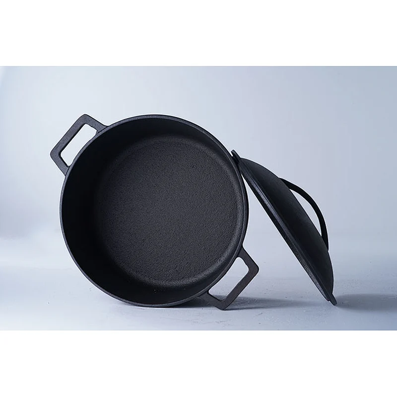 Wholesale cookware custom brand available classic design good quality black round enameled cast iron dutch oven