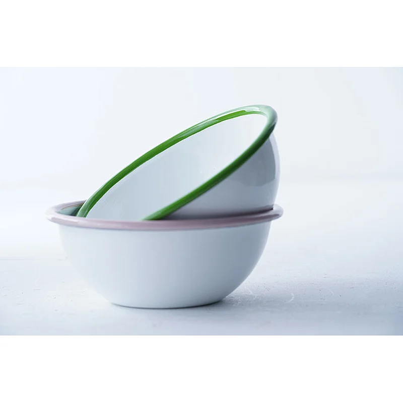 Wholesale OEM ODM good quality durable customized colorful frame carbon steel enamel soup rice bowl